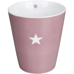 Krasilnikoff Becher Happy Mug Colourful Star, 330 ml, Dusty Rose
