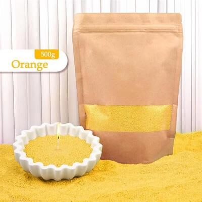 Inspired Finds Creative DIY Candle Sand Wax Colorful Pearl Granules For Handmade Candle Crafts 1.1lb Orange