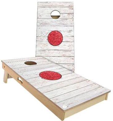 Skip's Garage Japan Flag Outdoor Cornhole Board Set