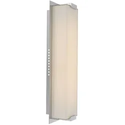 Wandlampe Glas satiniert LED Wandleuchte Flurlampe Wohnzimmerleuchte chrom, 9W 700lm warmweiß, BxH 43x11 cm