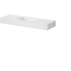 Steinberg Serie 444 Wand-Waschtisch, 1 Hahnloch, ohne Überlauf, SOLIDSurface, 1000x400x130mm, Mattweiß, 4447030W