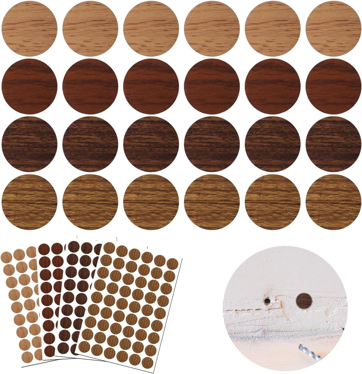 Zelfklevende Schroefdop Afdekking - 21mm Ronde Stickers voor Meubels en Kasten