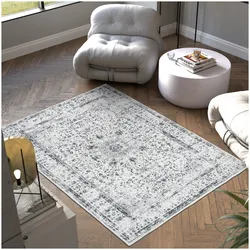 tectake® Vintage Designer Teppich, verschiedene Größen, pflegeleichter, flauschiger Kurzflor, rutschfeste Unterseite