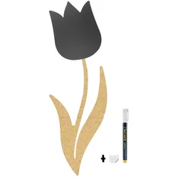 Securit® Set aus 4 Tafeln und Wandtafeln aus Kork - Tulpe - Kreidestift und Befestigung inklusive