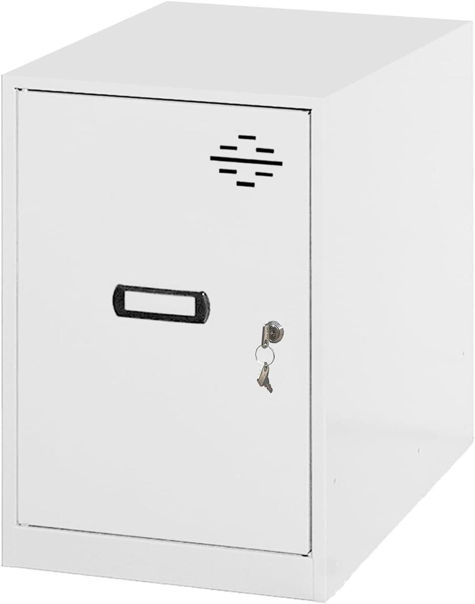 Metalen Opbergkast Wit - Kleine Kluis Ladekast voor Thuis en Kantoor - B/D/H: 47,5 x 30 x 50 cm