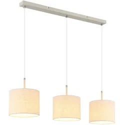 LED Hängeleuchte Pendelleuchte Wohnzimmerlampe 3-flammig Sand Metall H 120 cm