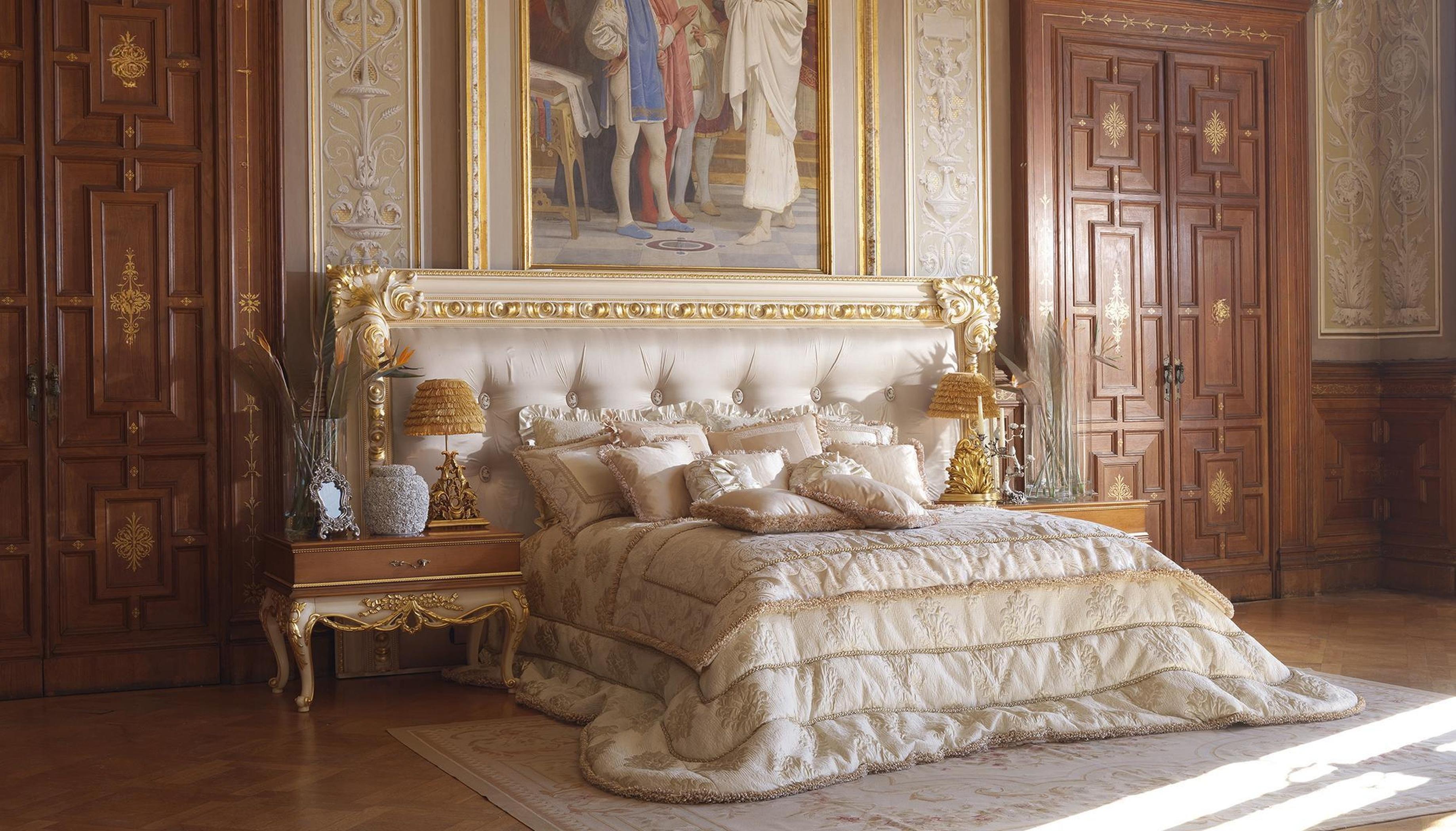 Chesterfield Bett Luxus Doppel Betten Italienische Möbel Einrichtung Boiserie
