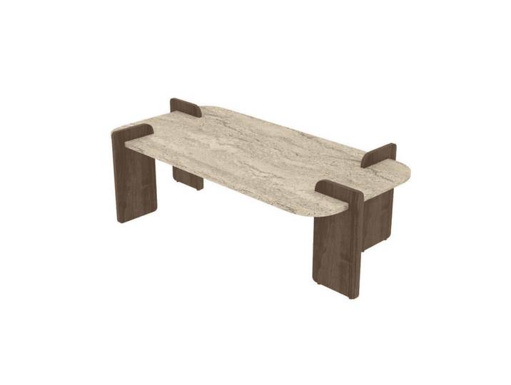 Calicosy Couchtisch mit abgerundeten Kanten 120/60/35 cm, Beige, Holzwerkstoff, 60x35x120 cm, Wohnzimmer, Wohnzimmertische, Couchtische