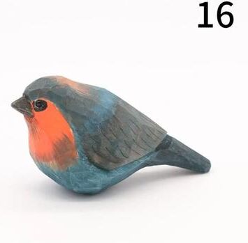 Uplift Treasures Handmade Wooden Bird Figurine Cute Carved Mini Decor 16
