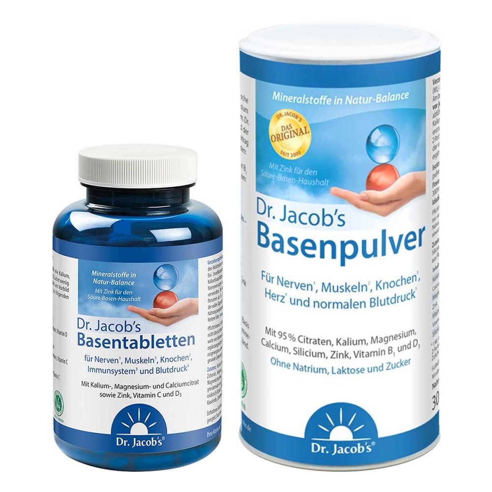 Dr. Jacob's Basentabletten + Dr. Jacob's Basenpulver Original 08102686