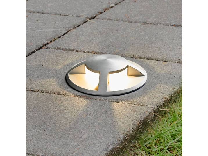 LED-Bodeneinbauleuchtestrahler Anina aus Aluminium Lucande, alu / grau / zink, Aluminium, Modern