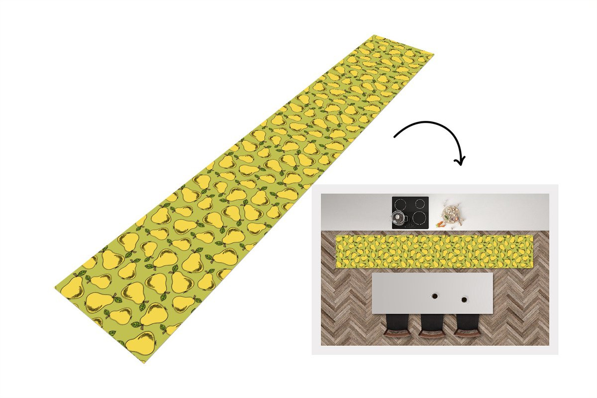 KitchenYeah Keukenloper Vintage Fruit Patroon - Vinyl - 300 x 50 cm
