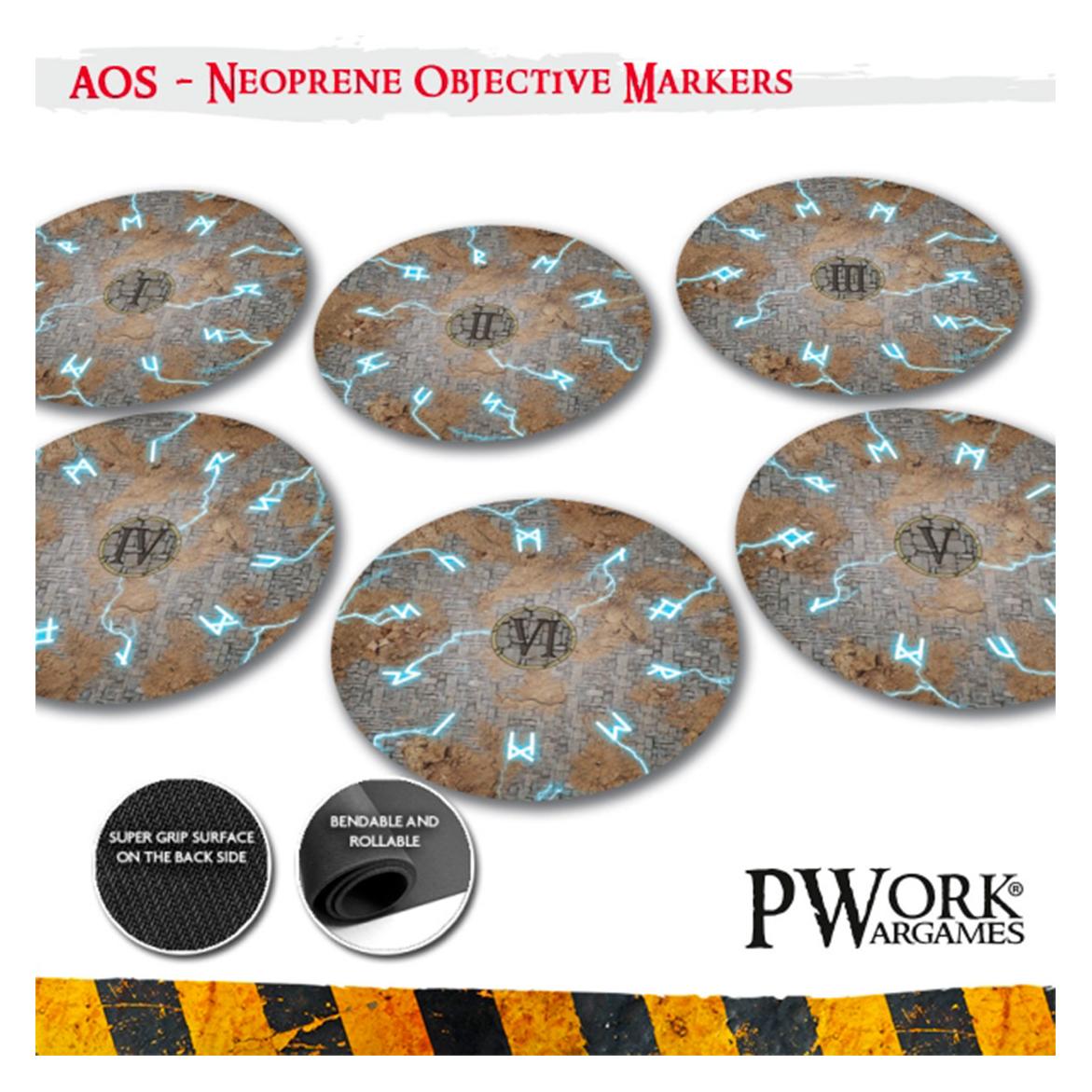 Pwork Wargames Tapis de Jeu - Neoprene Objectives Age of Sigmar Thunder Strike (Schaumstoff) (PWOBJ003N)