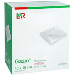 Gazin Mullkomp.10x10 Cm Steril 8fach 25X2 St
