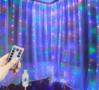 Inspire Essentials AmbienceCurtain USB LED Curtain Lights multicolor 3mx1m 100led