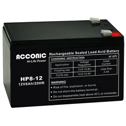 Acconic HP8-12 Hi-Life Power AGM 12V 8Ah Traktionsbatterie
