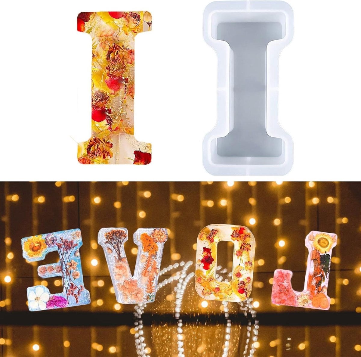 Transparante siliconen letter mal voor DIY decoratie, 7 inch
