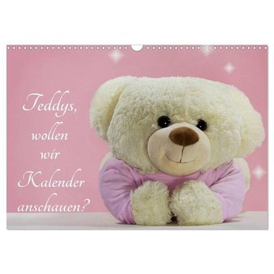 Teddys, wollen wir Kalender anschauen? (Wandkalender 2027 DIN A3 quer), CALVENDO Monatskalender