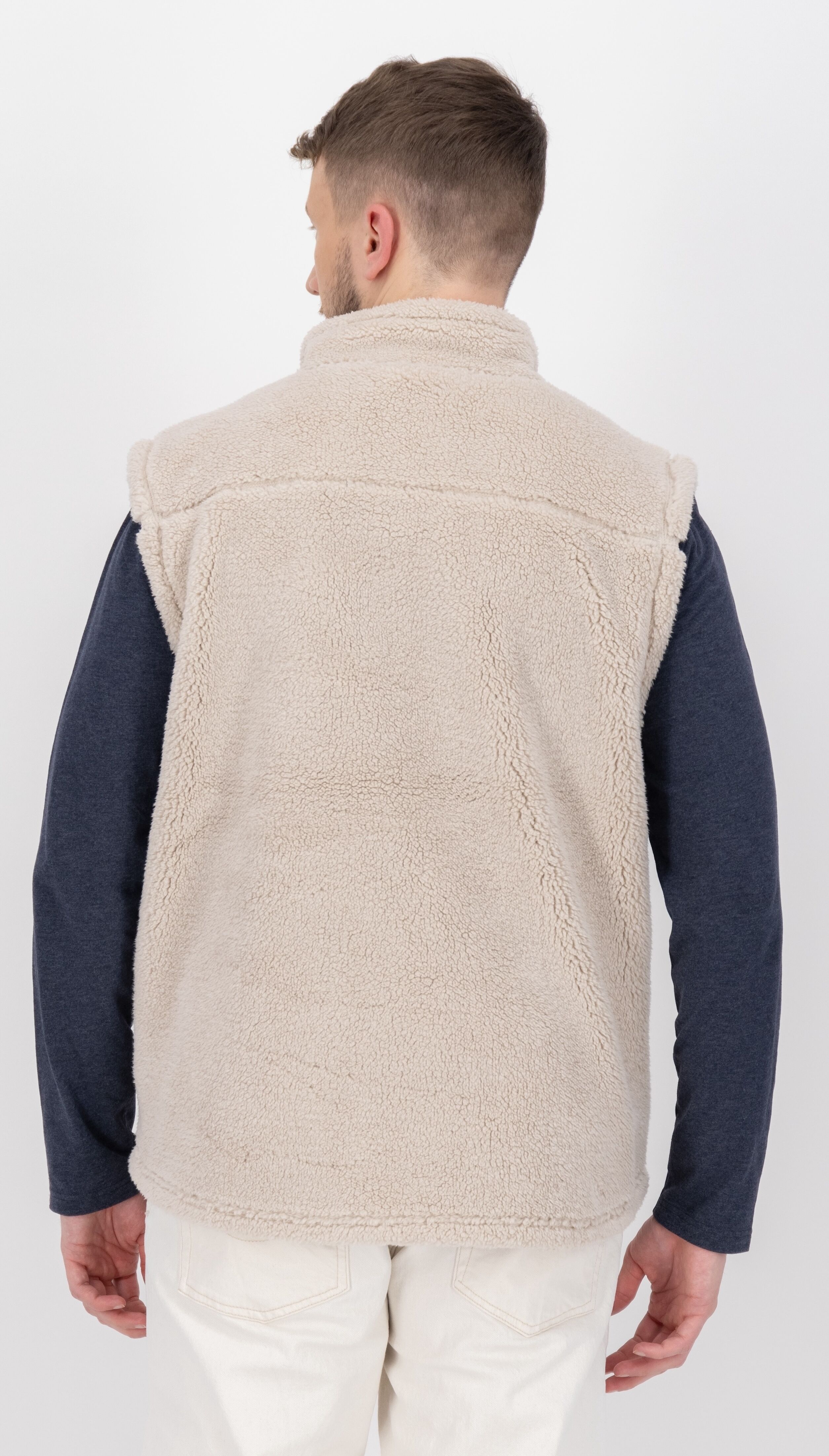 Fleeceweste LPO "Ravin II", Herren, Gr. XL, beige (wind chime), Fleece, 100% Polyester, regular fit hüftbedeckend, Westen Fleeceweste, mit Langhaarfleece wind chime XL