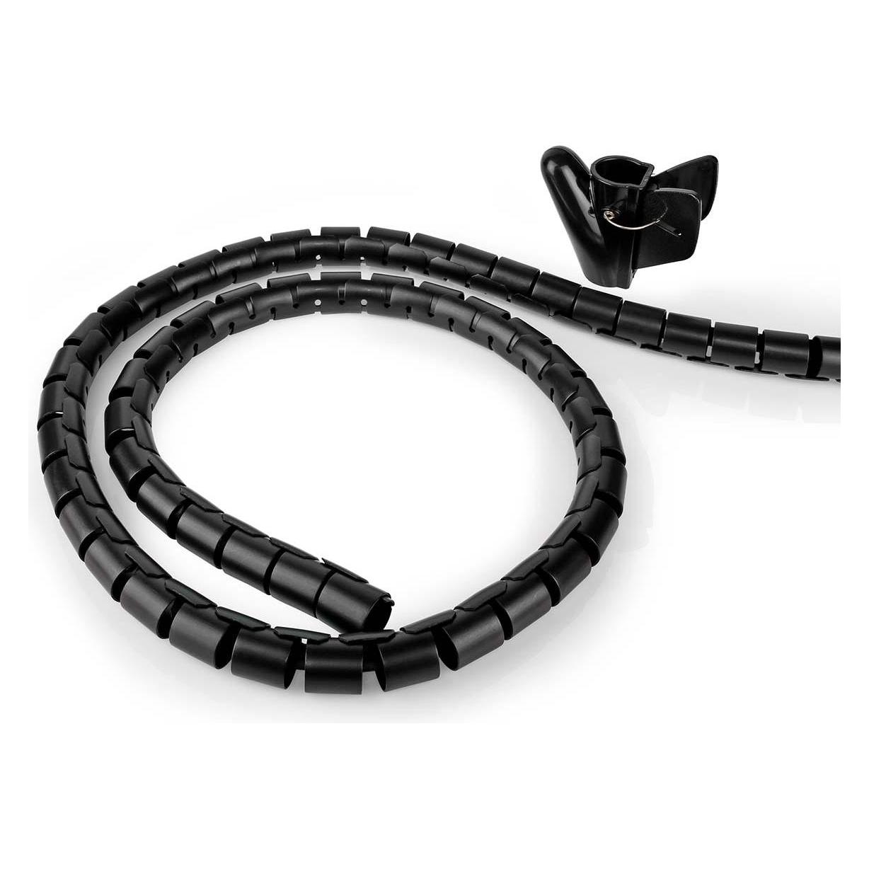 Nedis Kabelmanagement | Spiralhülse | 2.00 m | 1 Stück | max. Kabeldicke: 28 mm | PE | Schwarz (Kabelschlauch, 200 cm) (CMSW2328BK200)