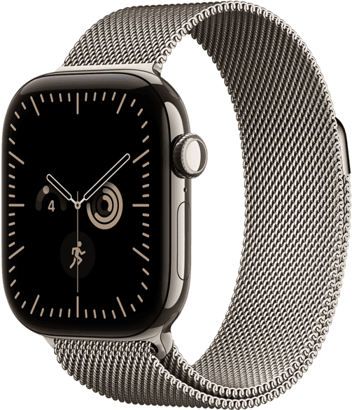 Apple Watch Series 12 (2026), GPS+CEL, 42mm, Caja de titanio Natural, Correa Milanese Loop Siri AI