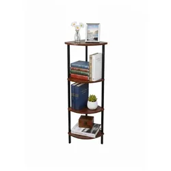 Relaxdays Eckregal mit 4 Ebenen Braun,Schwarz