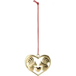 Karen Blixen Weihnachtsanhänger Herz mit Eichhörnchen 6 cm, gold
