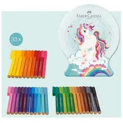 Faber-Castell (Schule) 33er-Set Filzstifte »Connector Einhorn Schneekugel«