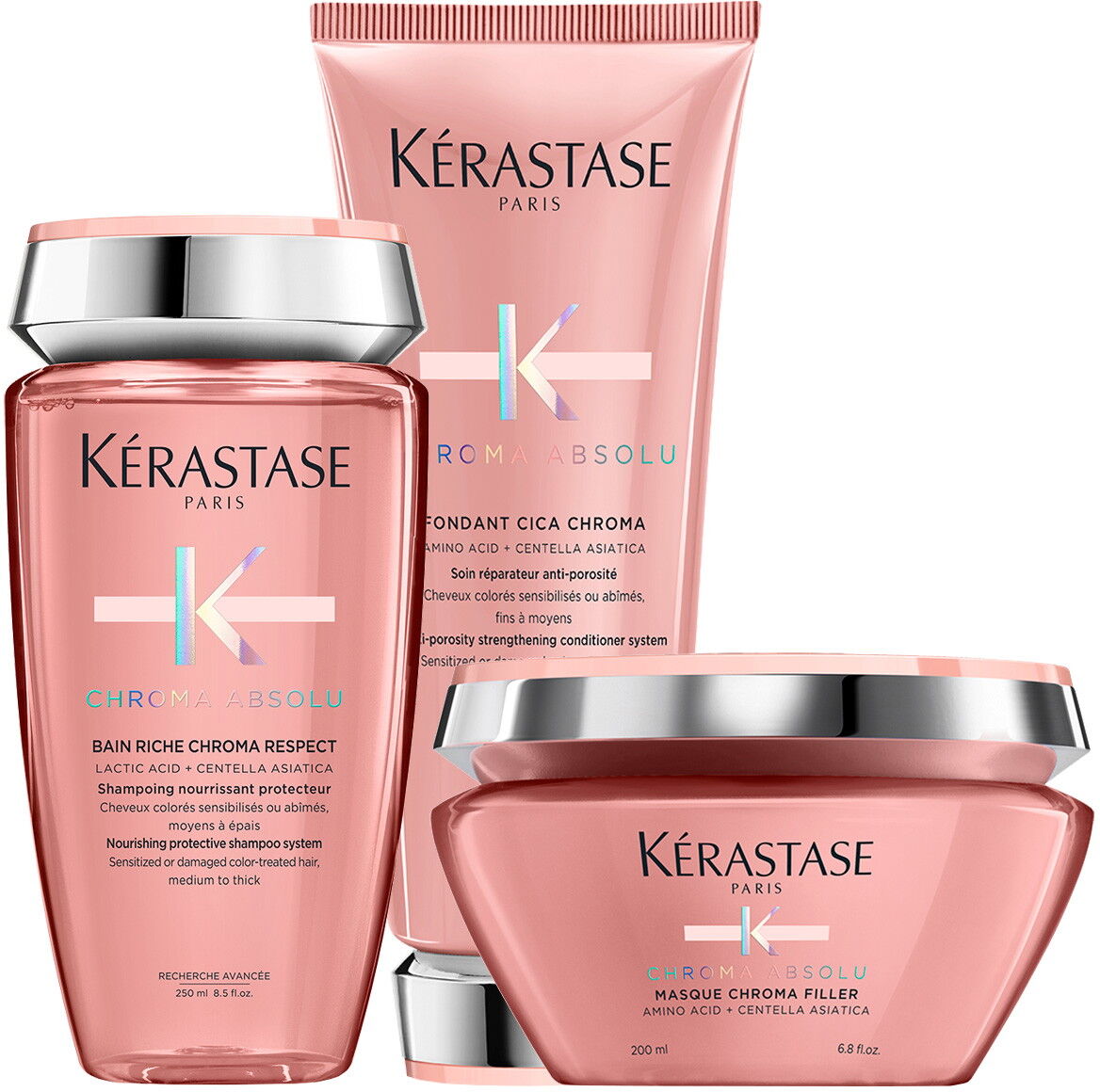 650ml Kérastase Chroma Absolu Riche Pflegeset (Shampoo 250ml + Conditioner 200ml + Maske 200ml)