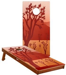 Skip's Garage Joshua Tree National Park Solid Mahogany All-Weather Cornhole Boards