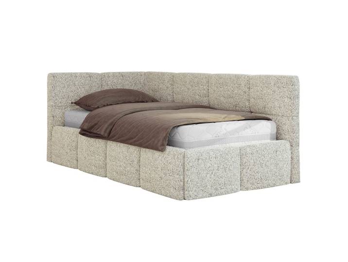 JUGENDBETT ARVO 90/200 - Beige Strukture - Foam-Matratze - Links Seite