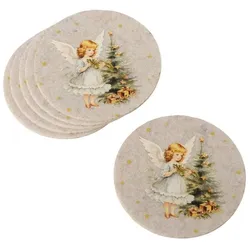 Boltze Home, Untersetzer, Boltze Untersetzer Clara 6-teilig assortiert, Materialtyp (6x, Glasuntersetzer)