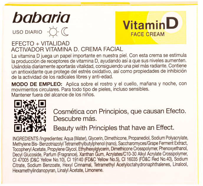 Babaria Vitamin D crema facial 50 ml