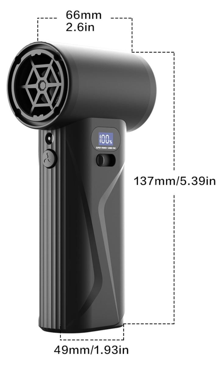 INF Handheld Mini Draagbare Luchtblazer - Draadloze Stofverwijderaar met 4000mAh, 110000 RPM en 4 Snelheden