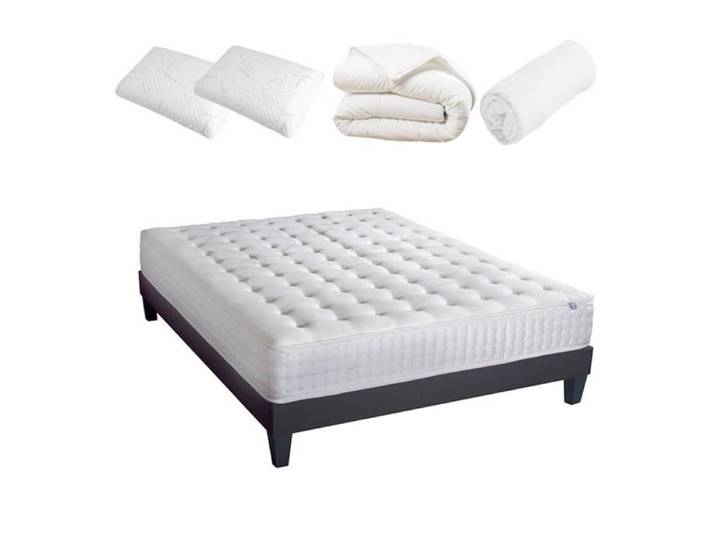Pack Prêt à dormir Apollon 140x190 cm - OLYMPE LITERIE - Matelas Mémoire de forme + Sommier + Accessoires