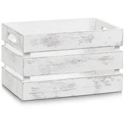 Aufbewahrungsbox Vintage 31 x 21 cm Holz Weiß S (Small)