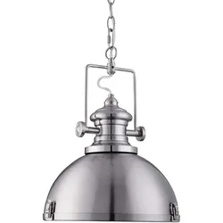 Decken Pendel Hänge Leuchte Lampe Silber Ess Schlaf Wohn Zimmer Beleuchtung