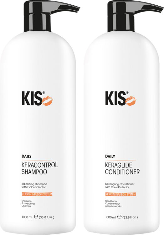 KIS KeraControl Shampoo 1000ml and KeraGlide Conditioner 1000ml Duo Su