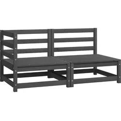 vidaXL 2-tlg. Garten-Lounge-Set Grau Kiefer Massivholz
