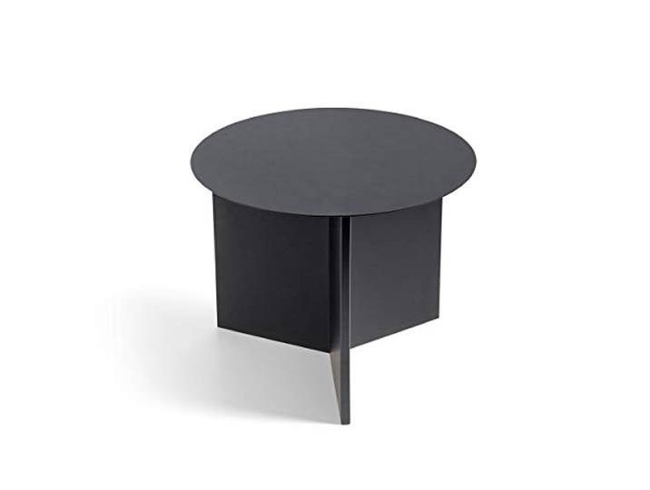 Hay Slit Table Round Beistelltisch, Stahl, Black, 35,5cm, Schwarz
