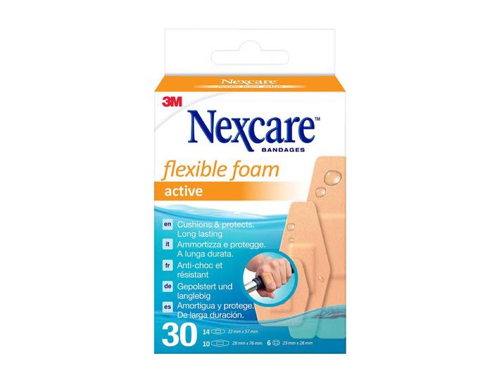 NEXCARE™ Pansements en mousse active et flexibles, Assortis, 30/Paquet