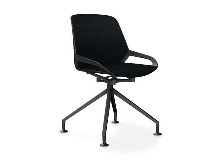 Konferenzstuhl Aeris Numo Comfort Schwarz/Schwarz ohne Armlehnen, Neu – Perfekt für Büro und Empfang