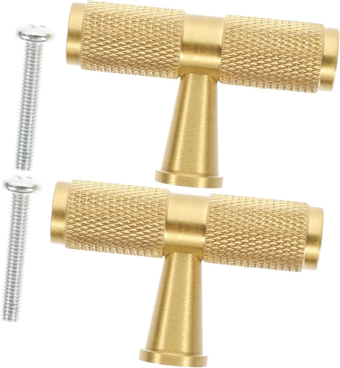 Set van 2 gouden kastgrepen met gekarteld design voor het vernieuwen van meubels