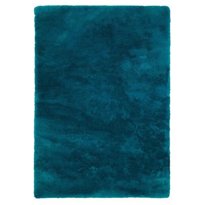 Hochflor-Teppich KAYOOM "Dolphin 500", blau, B:200cm H:35mm L:290cm, Polyester, Teppiche, Hochflor, Modernes Muster, Uni, Fußbodenheizungsgeeignet, Wohnzimmer