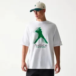 NEW ERA Baseball Player Graphic Oversized T-Shirt - Weiß - L