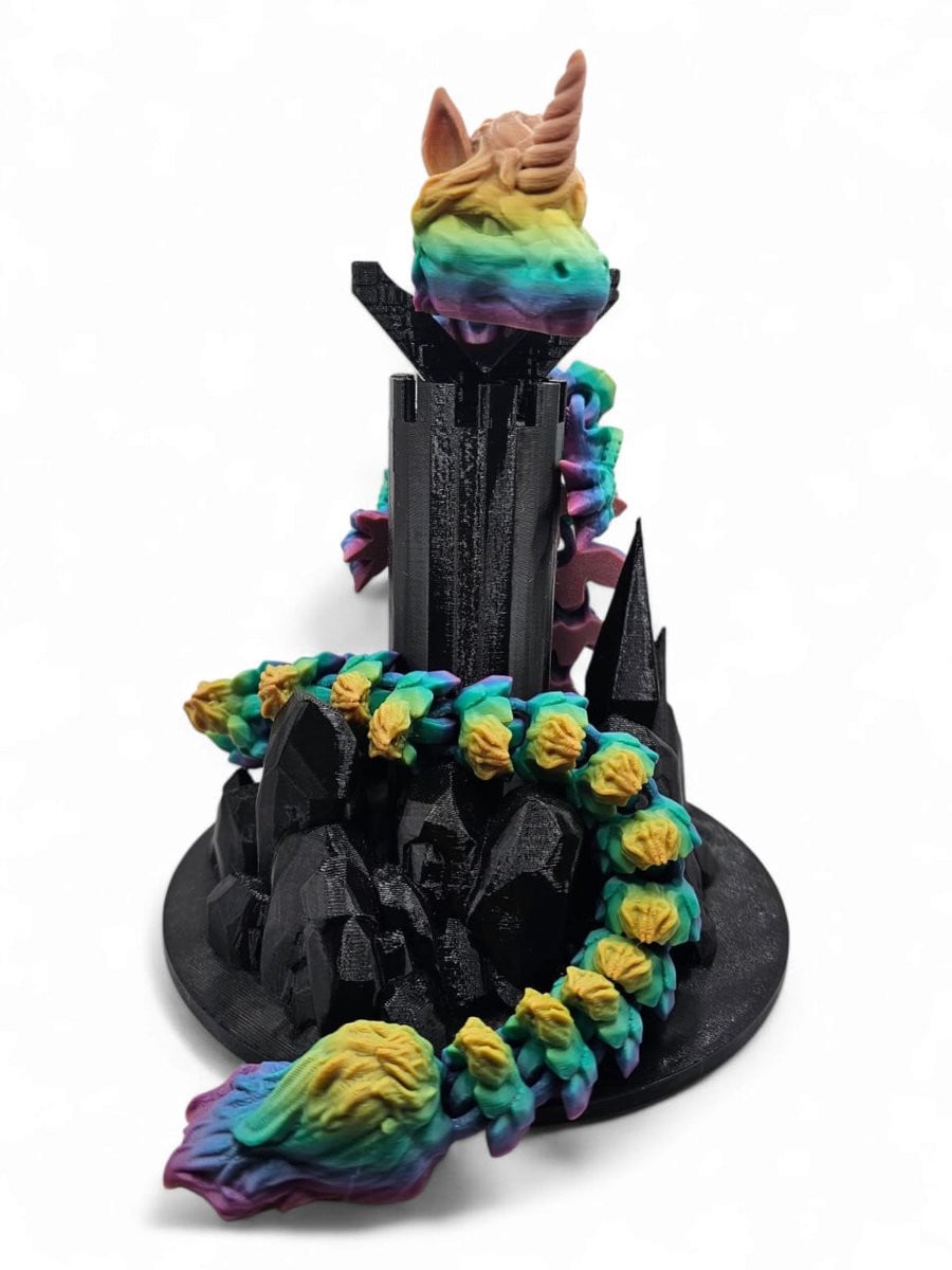 MORANQ Gekko Eenhoorn Scharnierend Regenboog Decoratie en Speelgoed 55 cm