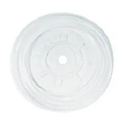 Huhtamaki PLA Flachdeckel mit Halmloch für Becher Ø 78 mm - 100 Stück