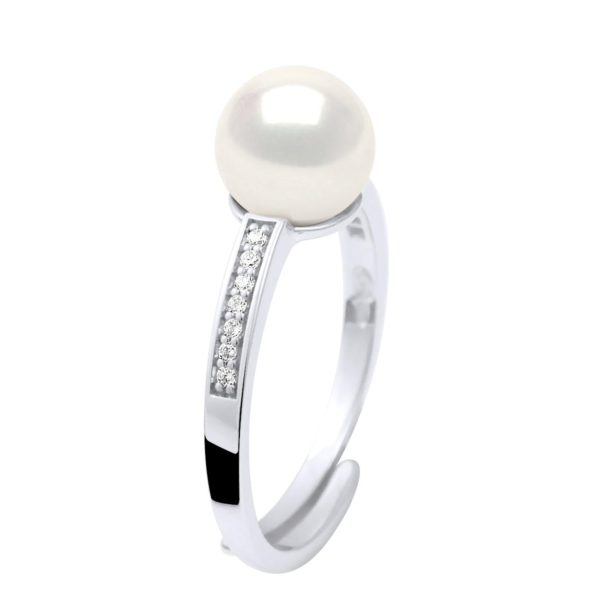 Ring Sieraden - Echte GeCultiveerde Zoetwater Parel Rond 7-8 mm