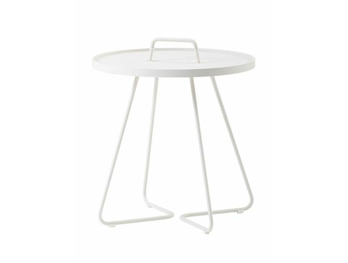 Kaffeetisch On-the-move Cane-line weiß, Designer Christina Strand, Niels Hvass, 52x60x52 cm