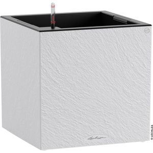 Lechuza Übertopf CANTO Slatestone 40 low, hellgrau, 40x40x40cm, aus Kunststoff, für innen & außen, Wasserspeicher & Innentopf